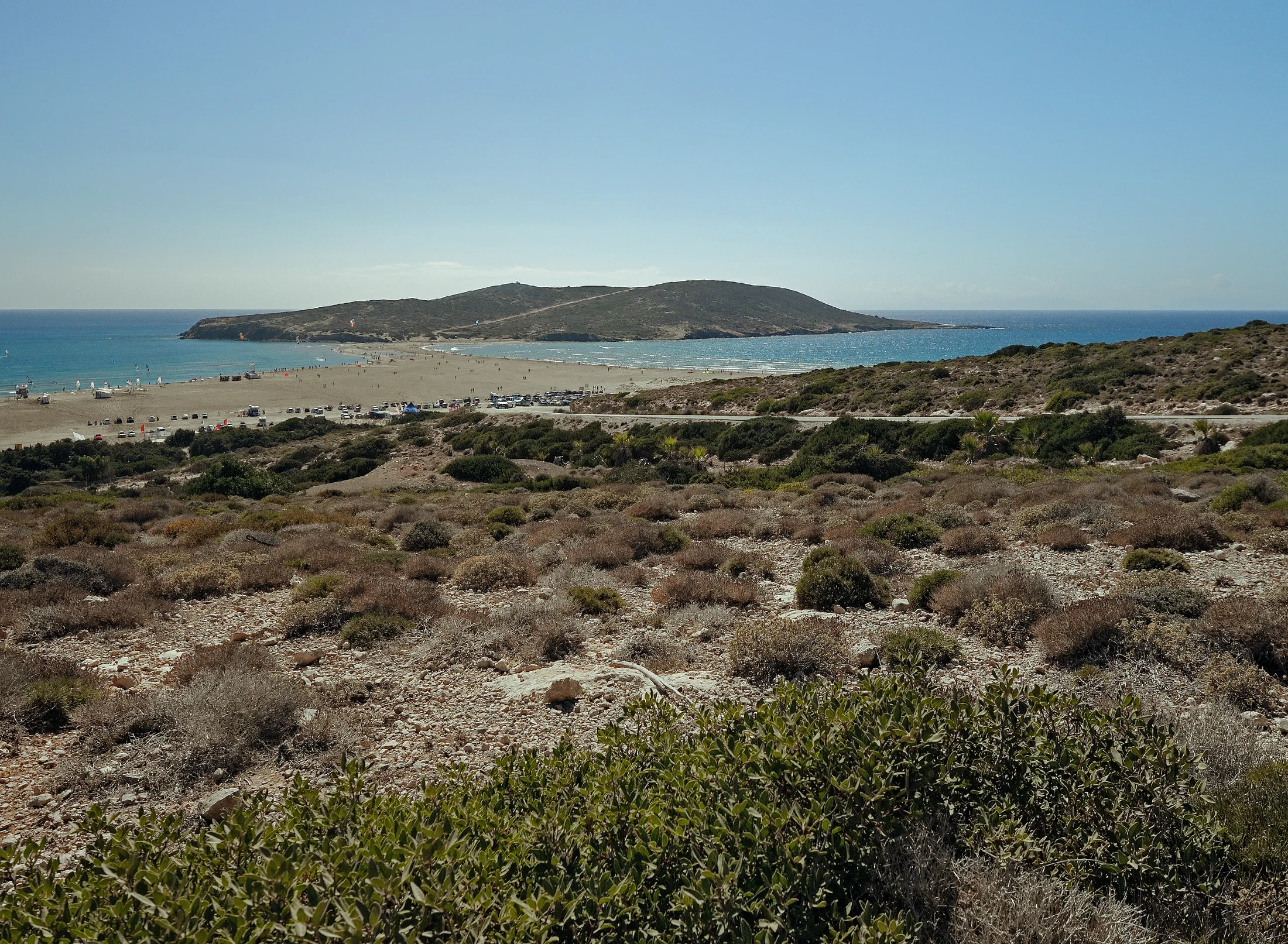 The sandbar and islet of Prasonisi