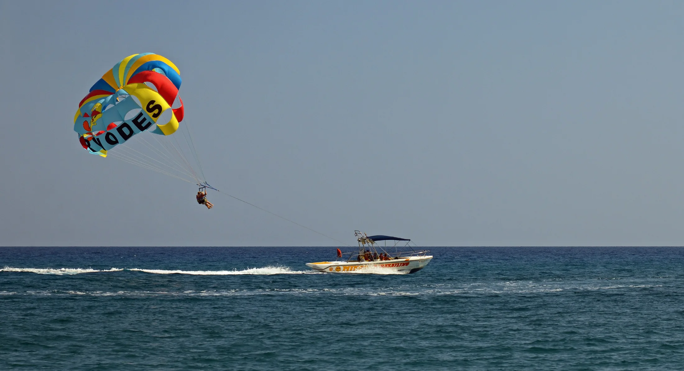 A colourful sail above the Prasonisi coast